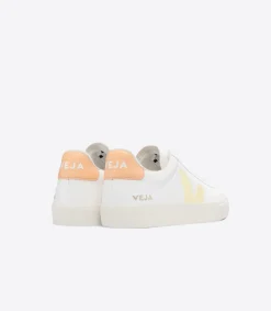 Damen VEJA CAMPO LEATHER WHITE SUN PEACH