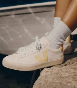 Damen VEJA CAMPO LEATHER WHITE SUN PEACH