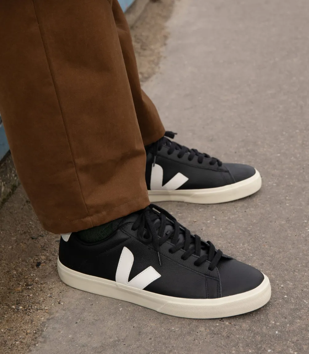 Damen VEJA CAMPO LEATHER BLACK WHITE