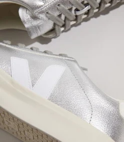 Damen VEJA CAMPO LEATHER SILVER WHITE