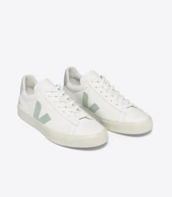 Damen VEJA CAMPO LEATHER WHITE MATCHA
