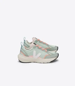 Kinder VEJA CANARY ELASTIC LACES ALVEOMESH MATCHA WHITE