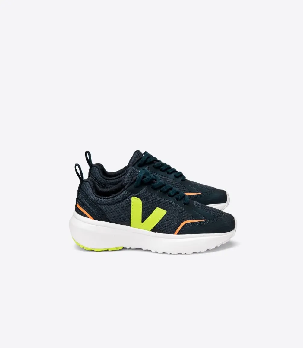 Kinder VEJA CANARY LACES ALVEOMESH NAUTICO JAUNE FLUO