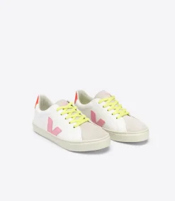 Kinder VEJA ESPLAR LACE WHITE GUIMAUVE ORANGE FLUO