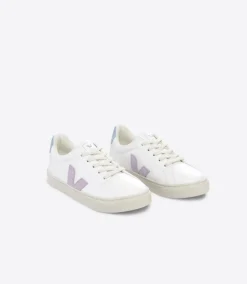 Kinder VEJA ESPLAR LACES LEATHER WHITE PARME STEEL