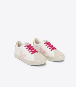 Kinder VEJA ESPLAR LACES LEATHER WHITE PETALE OURO