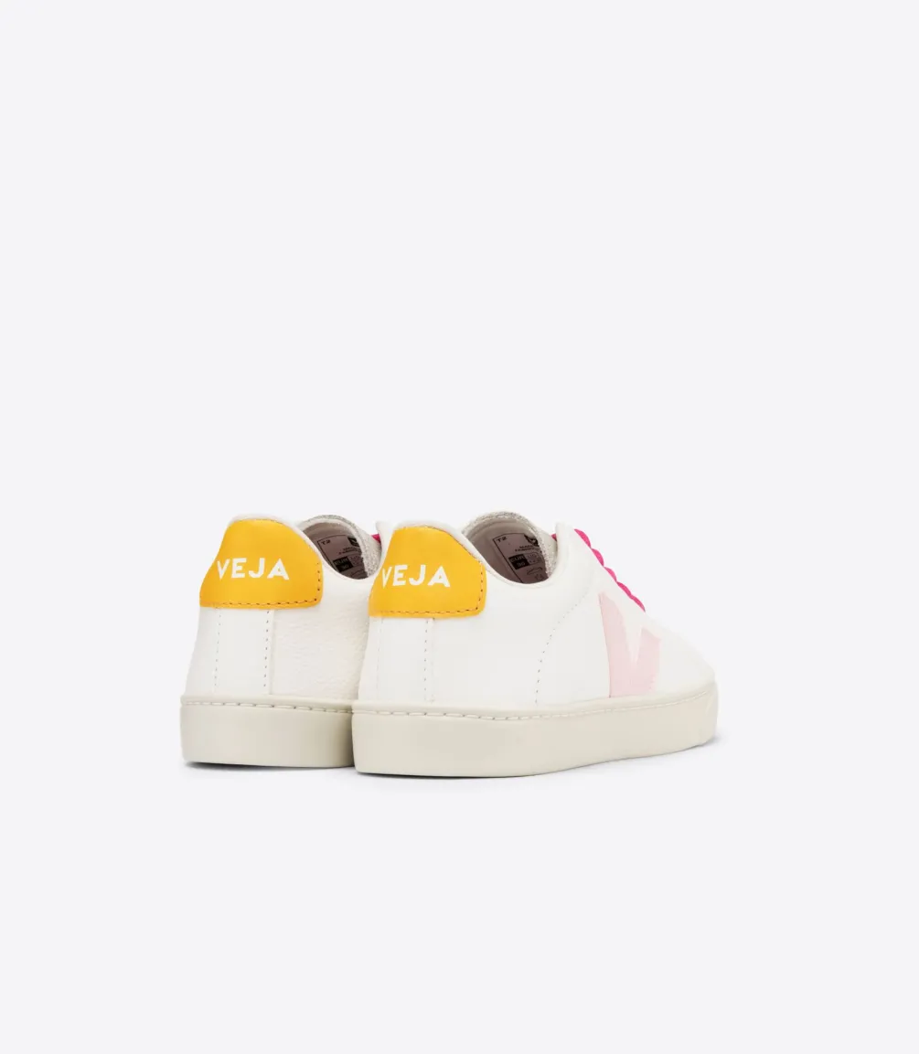 Kinder VEJA ESPLAR LACES LEATHER WHITE PETALE OURO