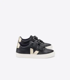 Kinder VEJA ESPLAR LEATHER BLACK GOLD