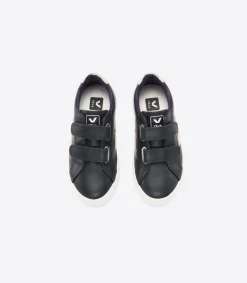 Kinder VEJA ESPLAR LEATHER BLACK GOLD