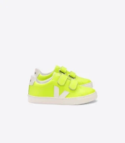 Kinder VEJA ESPLAR LEATHER JAUNE FLUO PIERRE