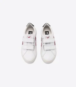 Kinder VEJA ESPLAR LEATHER WHITE MARSALA BLACK