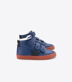 Kinder VEJA ESPLAR MID FURED LEATHER COBALT RUST