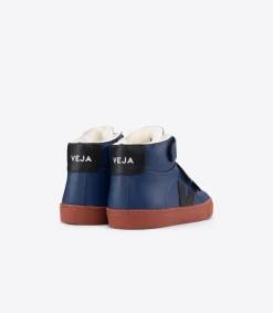 Kinder VEJA ESPLAR MID FURED LEATHER COBALT RUST