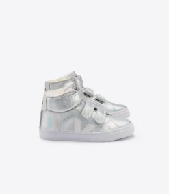 Kinder VEJA ESPLAR MID FURED LEATHER UNICORN WHITE