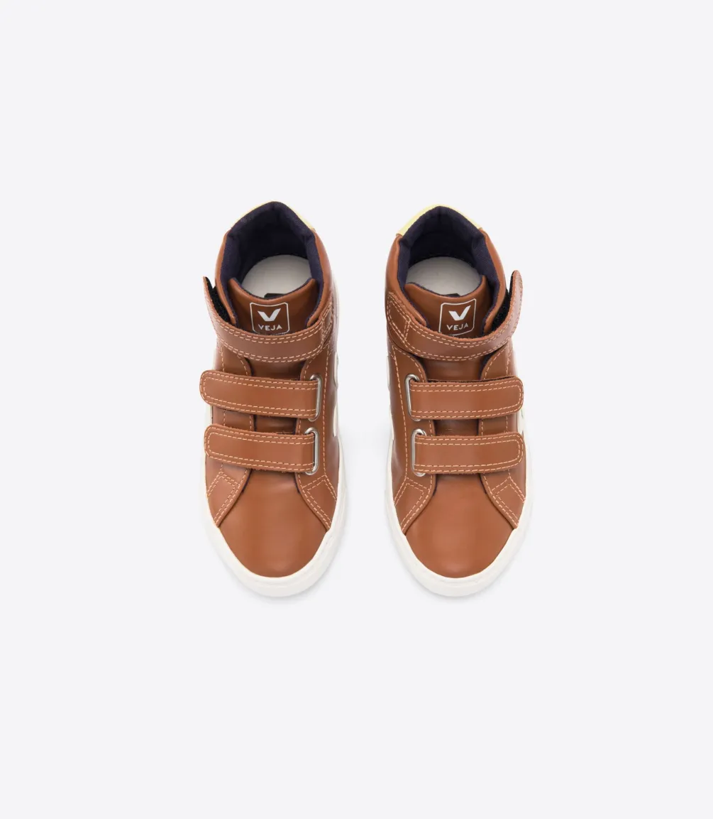 Kinder VEJA ESPLAR MID LEATHER TUILE PIERRE JAUNE FLUO