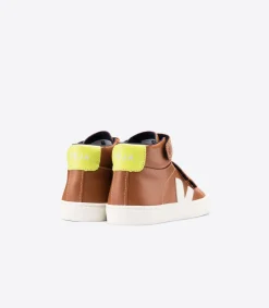 Kinder VEJA ESPLAR MID LEATHER TUILE PIERRE JAUNE FLUO