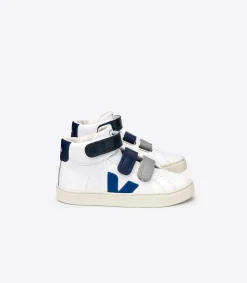 Kinder VEJA ESPLAR MID LEATHER WHITE BLUE