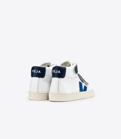 Kinder VEJA ESPLAR MID LEATHER WHITE BLUE
