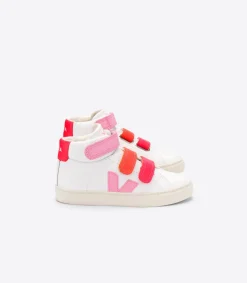 Kinder VEJA ESPLAR MID LEATHER WHITE MULTICO PINK