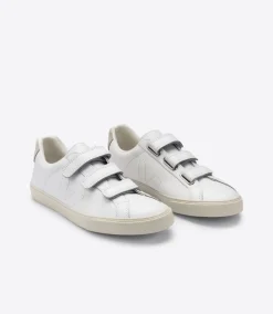 VEJA 3-LOCK LEATHER WHITE