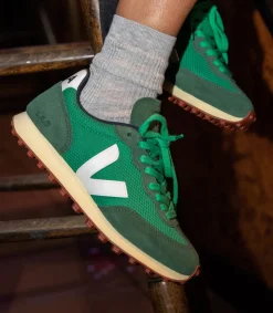 Damen VEJA RIO BRANCO ALVEOMESH EMERAUDE WHITE