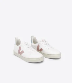 Kinder VEJA V-10 LACES CWL WHITE BABE BLUE