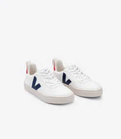 Kinder VEJA V-10 LACES CWL WHITE COBALT PEKIN