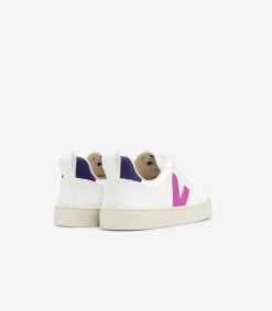 Kinder VEJA V-10 LACES CWL WHITE ULTRAVIOLET PURPLE