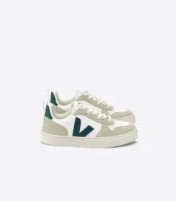 Kinder VEJA V-10 LACES LEATHER WHITE BRITTANY ALMOND