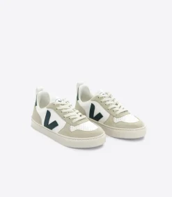 Kinder VEJA V-10 LACES LEATHER WHITE BRITTANY ALMOND