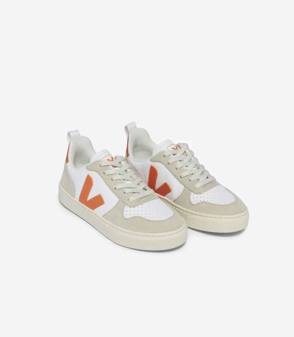 Kinder VEJA V-10 LACES LEATHER WHITE FURY ALMOND