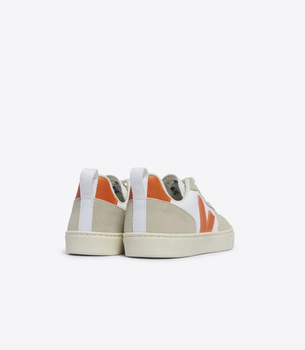 Kinder VEJA V-10 LACES LEATHER WHITE FURY ALMOND