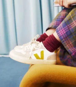 Kinder VEJA V-10 LACES WHITE LIQUOR ALMOND