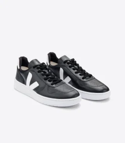 VEJA V-10 LEATHER BLACK WHITE WHITE SOLE