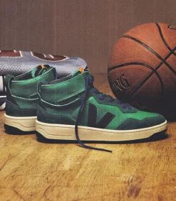 Damen VEJA V-95 LEATHER EMERAUDE BLACK