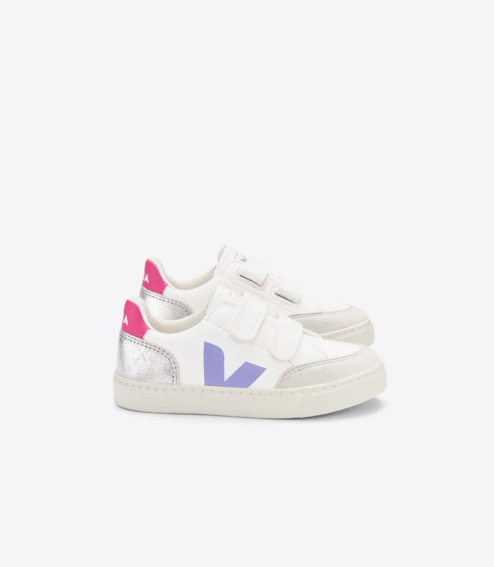 Kinder VEJA V-12 LEATHER MULTICO SILVER