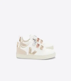 Kinder VEJA V-10 LEATHER MULTICO WHITE SHINY