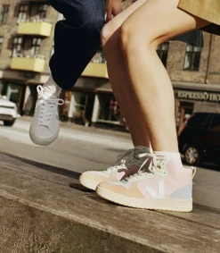 Damen VEJA V-15 LEATHER PETALE WHITE MULTICO