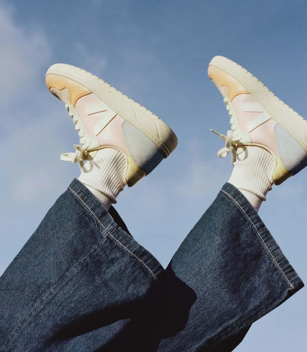 Damen VEJA V-10 LEATHER PETALE WHITE MULTICO