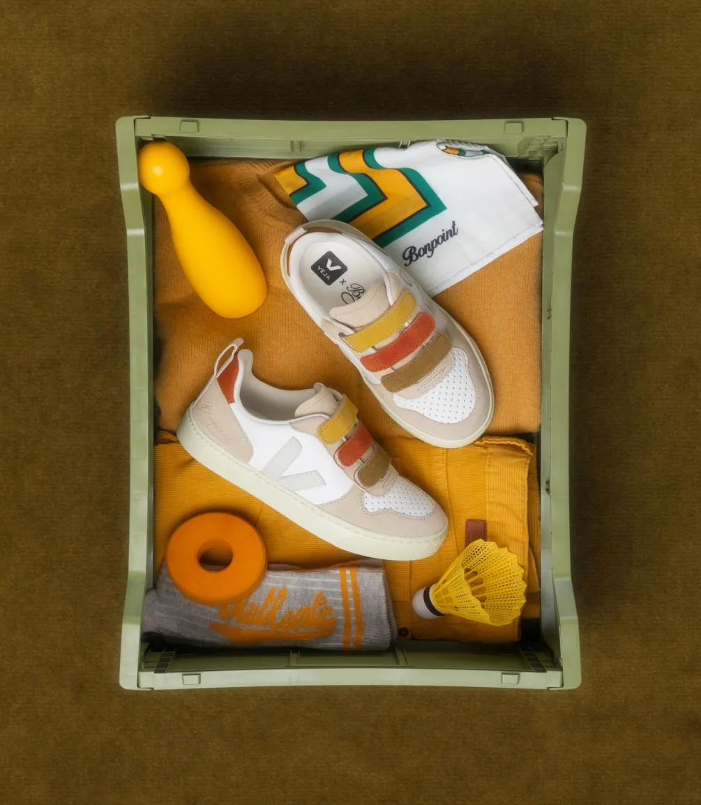 Kinder VEJA V-10 LEATHER X BONPOINT MULTICO ALMOND