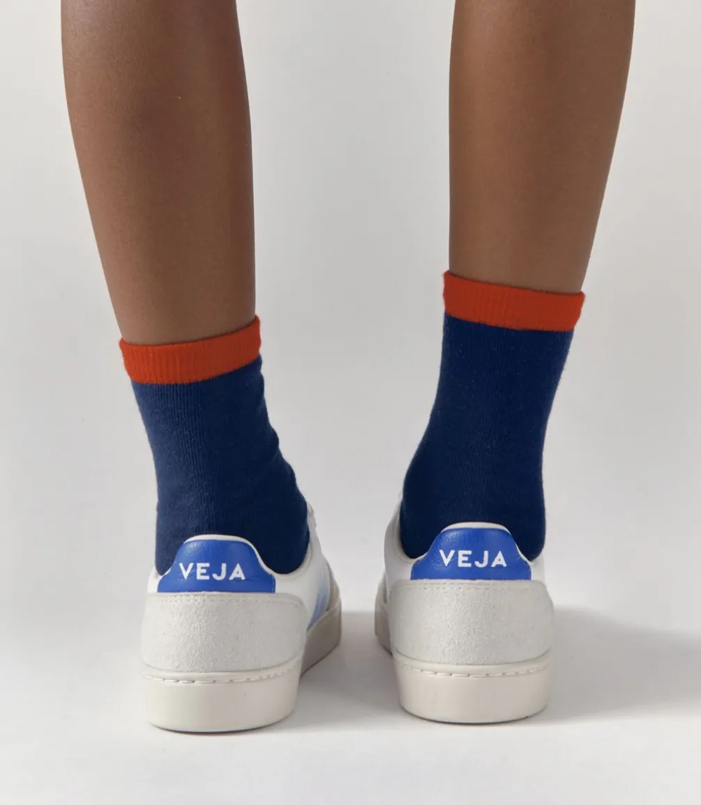 Kinder VEJA V-12 LEATHER WHITE AQUA PAROS