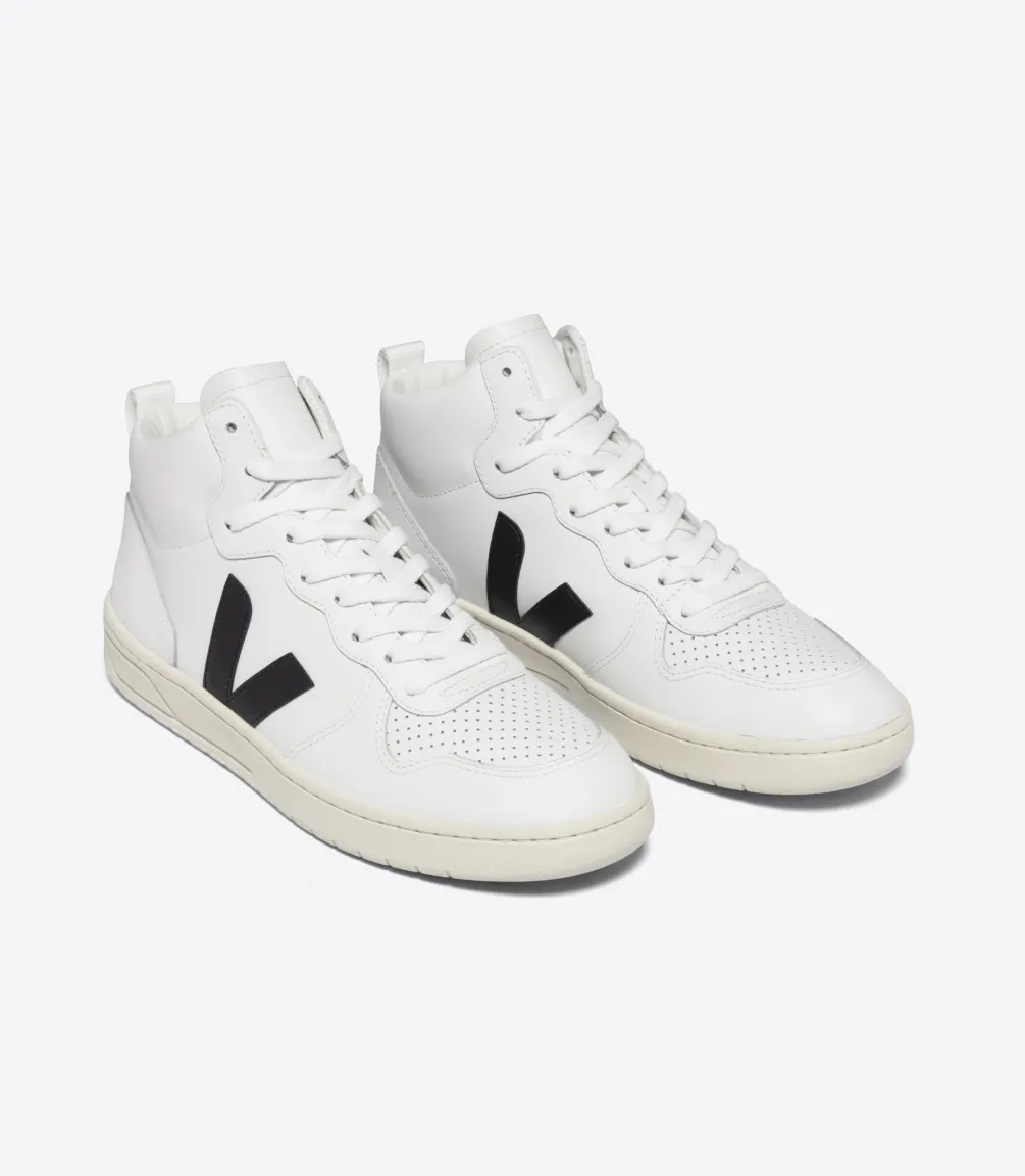 Damen VEJA V-15 LEATHER WHITE BLACK