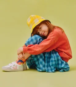 Kinder VEJA V-12 LEATHER WHITE MULTICO JADE