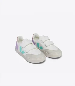 Kinder VEJA V-12 LEATHER WHITE MULTICO ORCHID