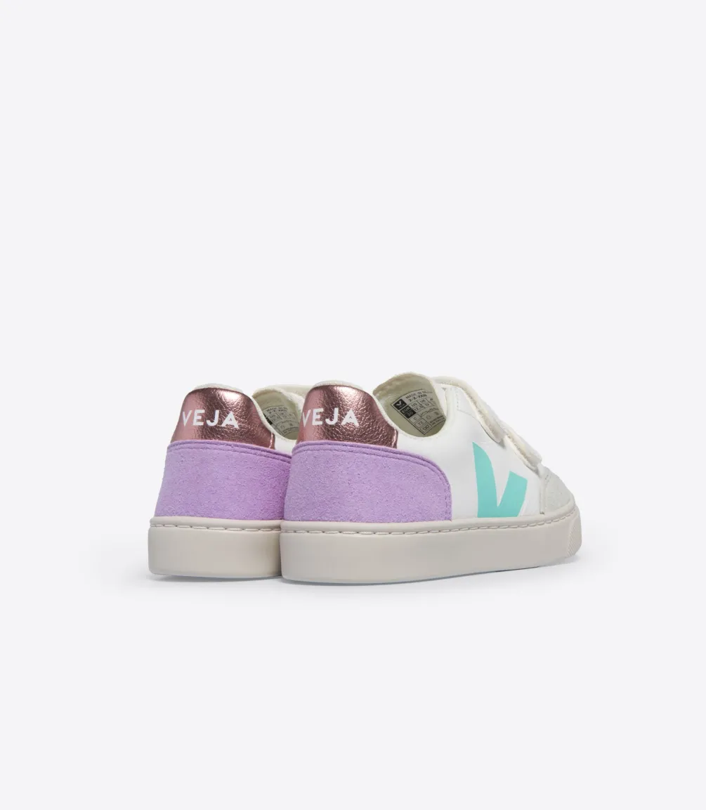 Kinder VEJA V-12 LEATHER WHITE MULTICO ORCHID