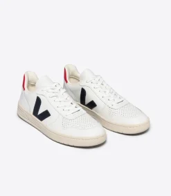 VEJA V-10 LEATHER WHITE NAUTICO PEKIN