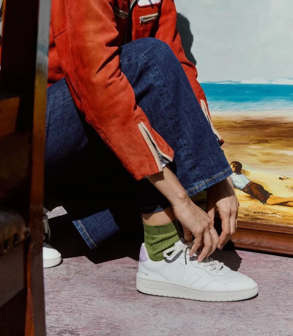 Damen VEJA V-90 LEATHER WHITE ORCHID