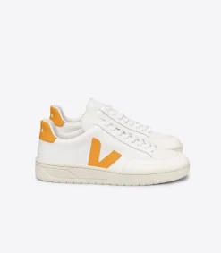 VEJA V-12 LEATHER WHITE OURO