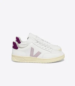 Damen VEJA V-12 LEATHER WHITE PARME MAGENTA