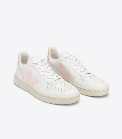 VEJA V-10 LEATHER WHITE PETALE
